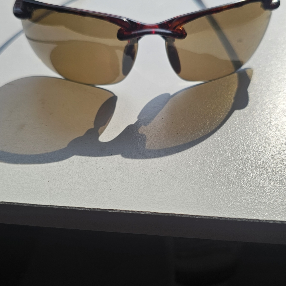 Maui Jim Brown Semi-Rimless Sunglasses Sporty Design